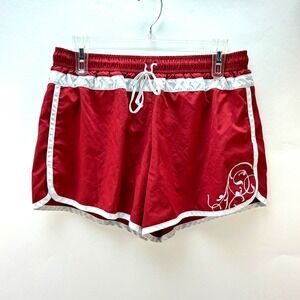 Athleta Red & White Hana Lined 3.5" Running Shorts Womens Size M